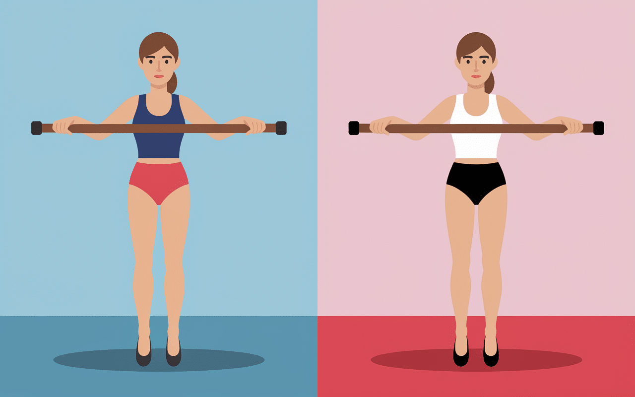 Bar au front triceps, bonnes et mauvaises positions, infographie