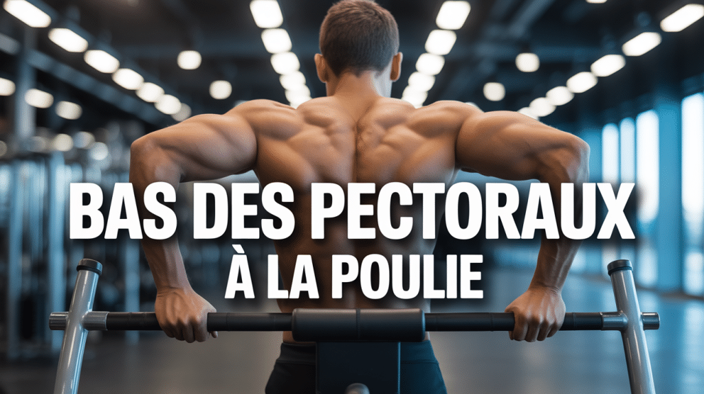 Homme musculaire travaillant bas des pecs poulie
