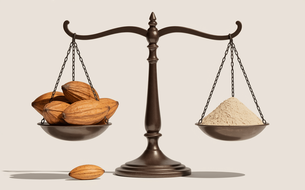 beurre de cacahuete en poudre balance et graphiques nutrition