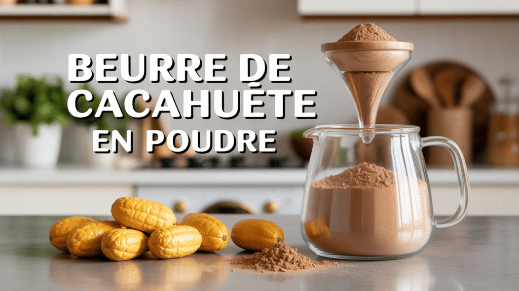 beurre de cacahuete en poudre dans pot verre cuisine moderne