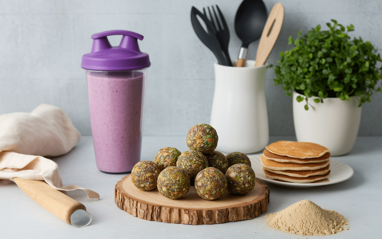 beurre de cacahuete en poudre smoothie energy balls pancakes