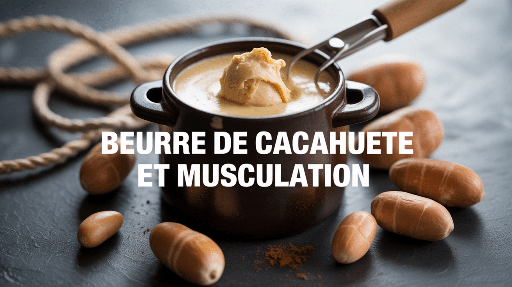 pot beurre de cacahuete musculation halteres fond moderne