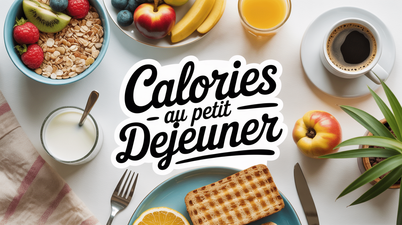 calorie au petit dejeuner assiette composee bol cereales fruits yaourt pain grille cafe