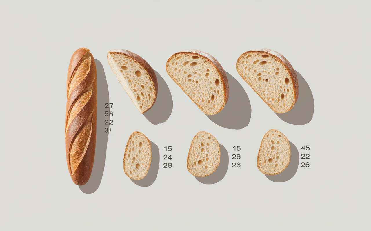 combien de calories dans une baguette portions tableau nutritionnel