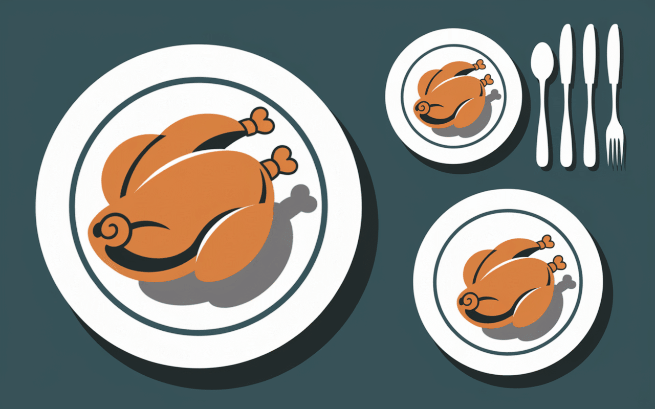 combien de gramme de poulet par personne différentes portions sur assiettes