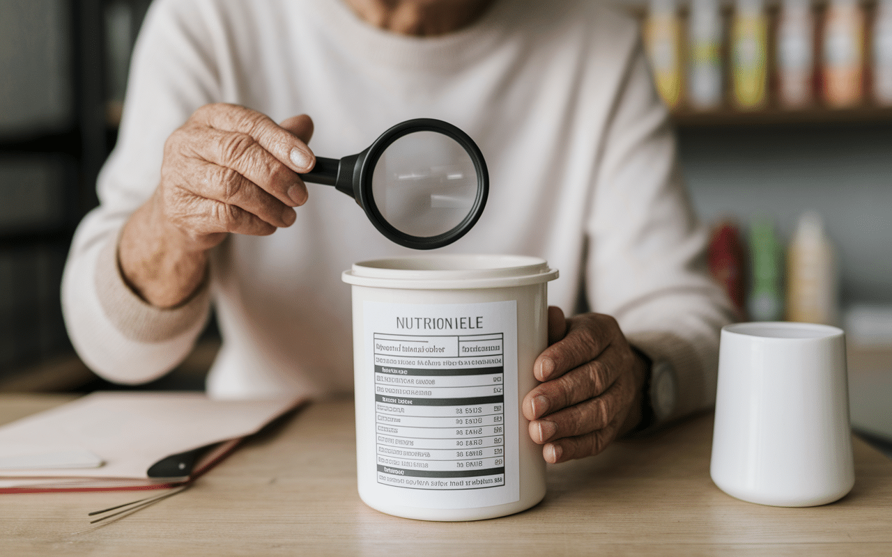 complement alimentaire proteine personne agee lecture etiquette nutritionnelle
