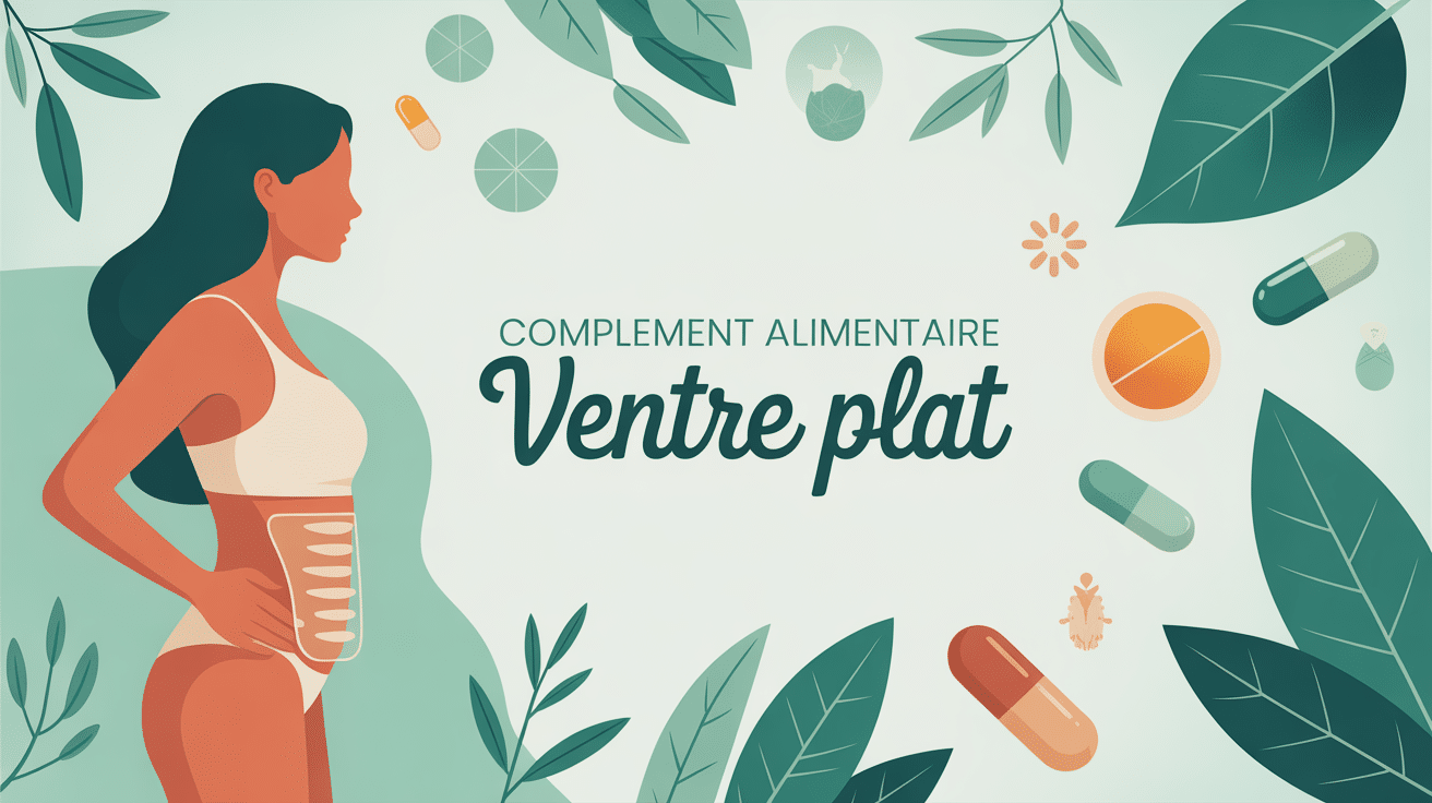 complement alimentaire ventre plat silhouette femme et nature