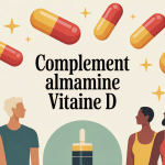 complement alimentaire vitamine d capsules soleil stylise os robustes