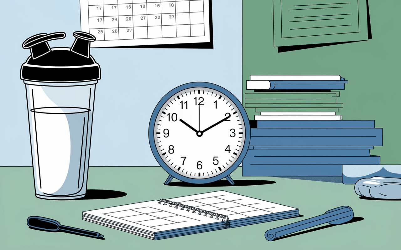 complements alimentaires pour grossir routine shaker horloge haltères planning