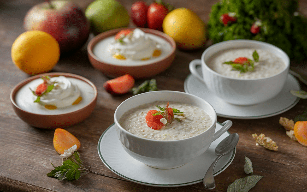 creme de riz bio porridge veloute dessert cuisine
