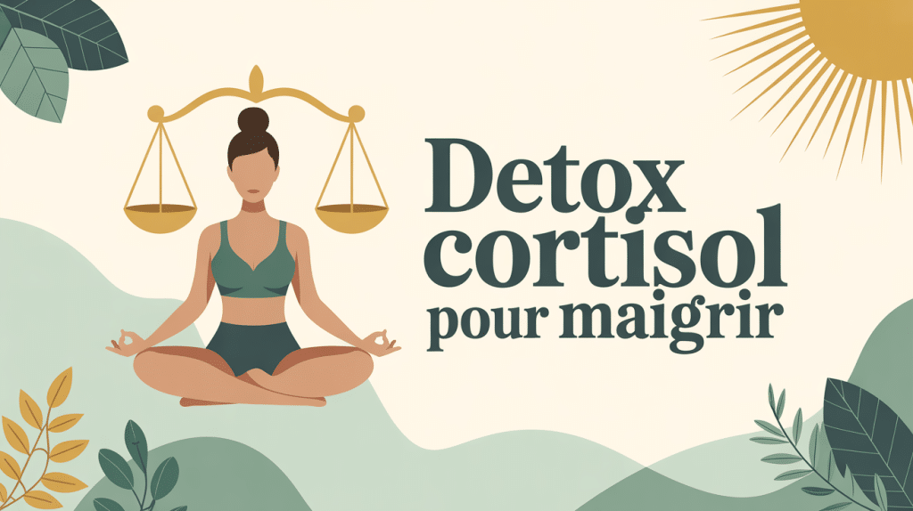 Detox cortisol perte de poids illustration méditation équilibre
