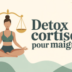 Detox cortisol perte de poids illustration méditation équilibre