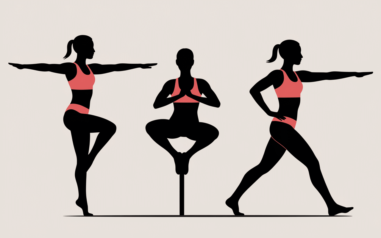 Silhouettes exercices échauffement genoux