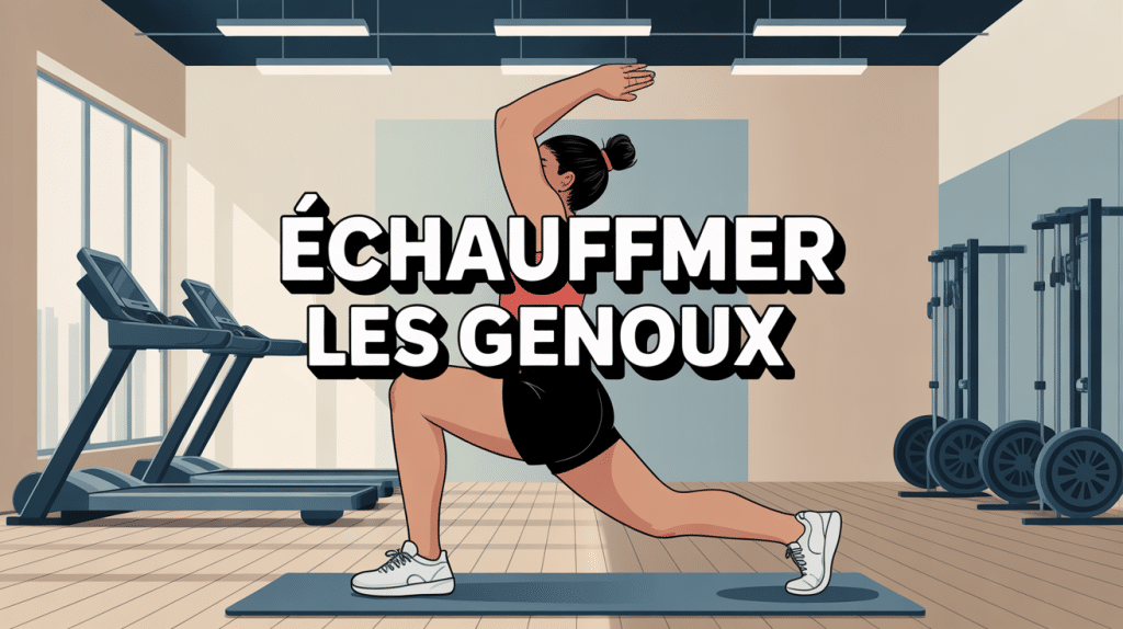 Personne échauffement genoux salle de sport