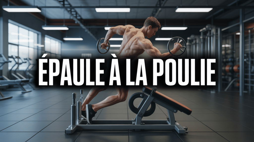 Illustration epaule poulie musculation salle