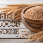 farine de flocon d avoine bol bois et flocons disposés