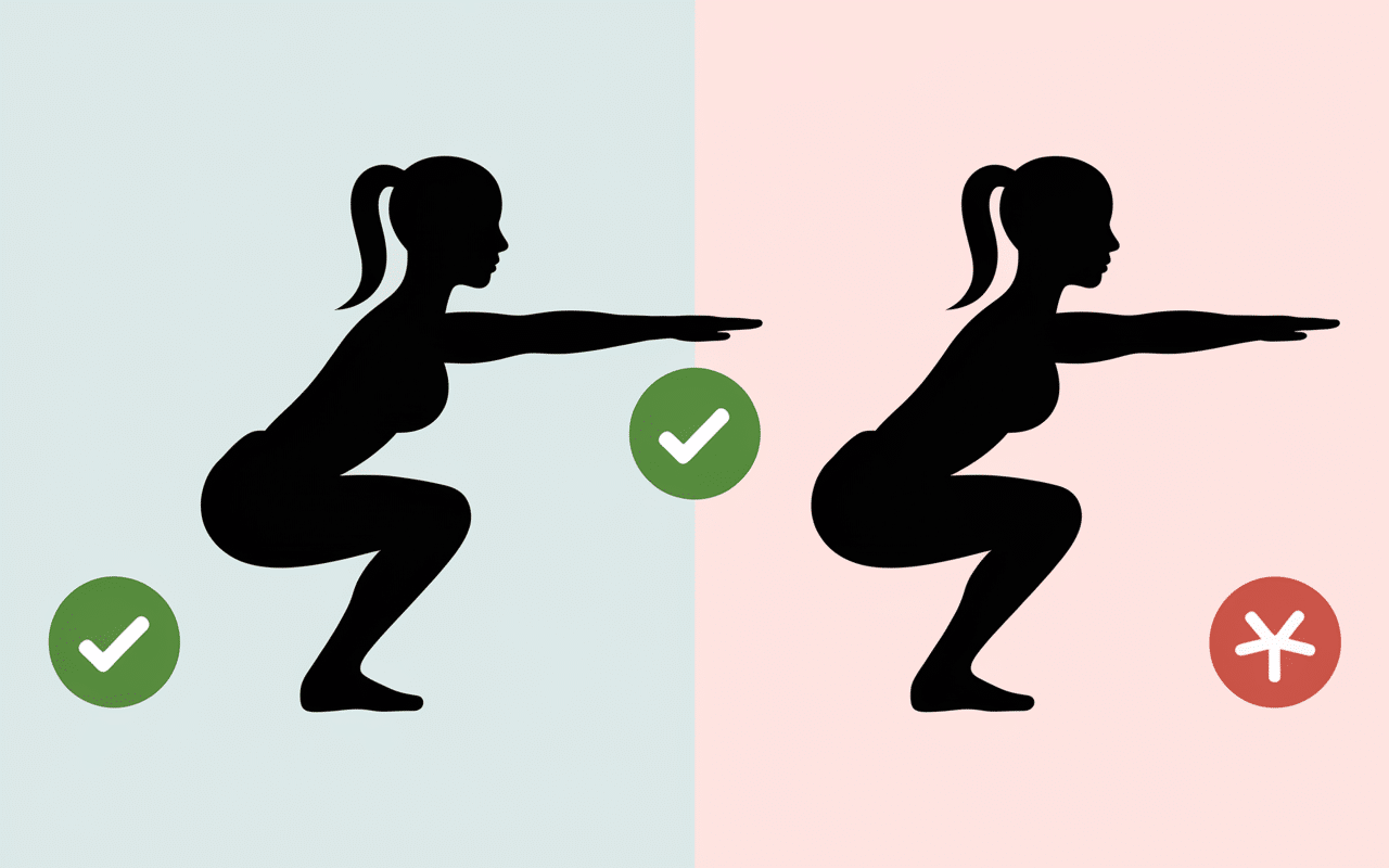 guide des mouvements de musculation posture squat correcte incorrecte