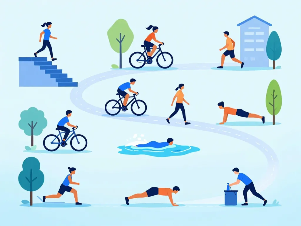 Scènes sport et gestes quotidiens 2 semaines pour perdre 5 kilos