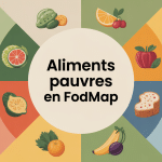 300 aliments pauvres en fodmap illustration couverture flat-lay