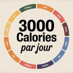3000 calories par jour visuel journée alimentaire équilibrée