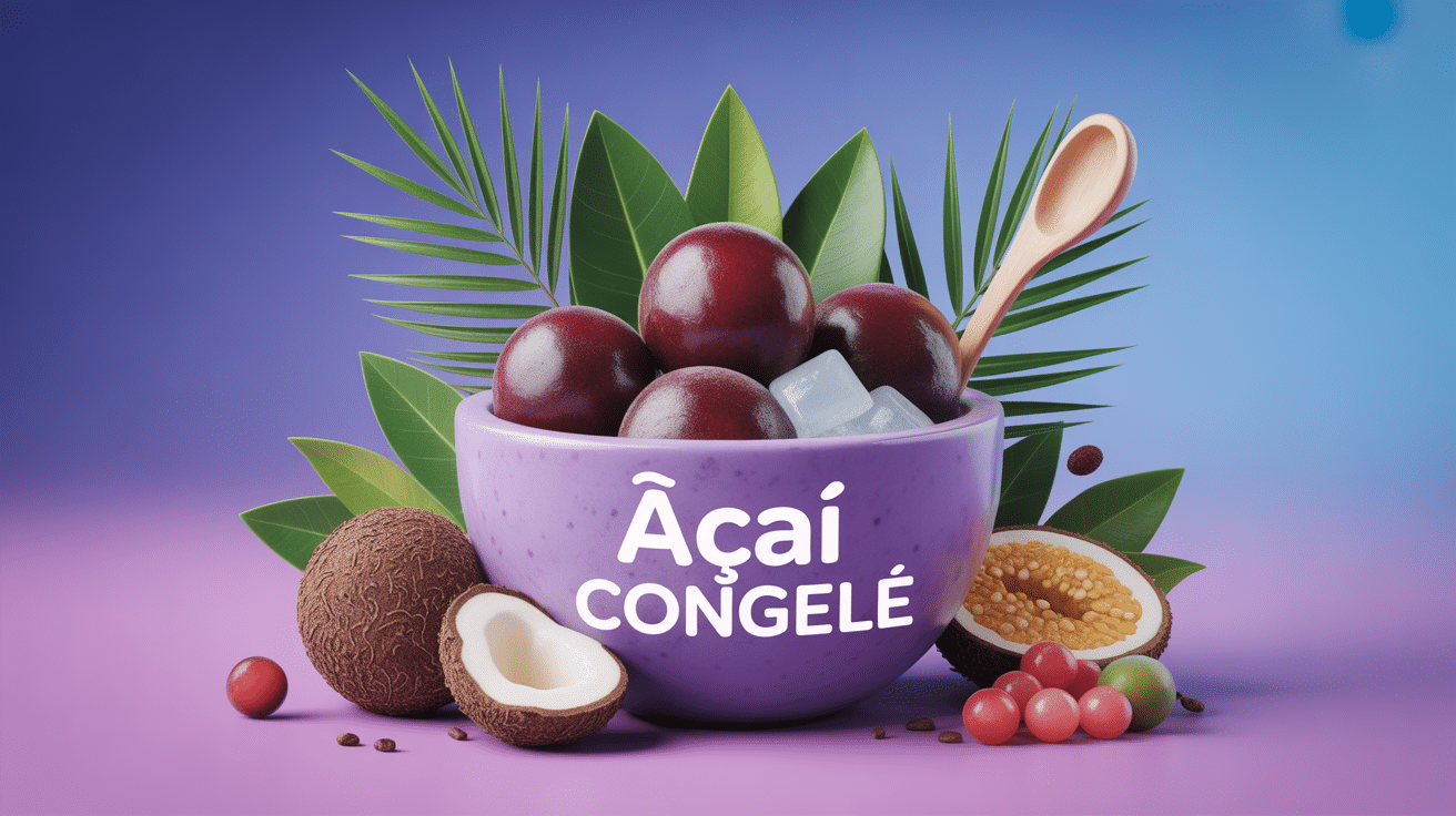 acai congelé bol 3D frais et sain