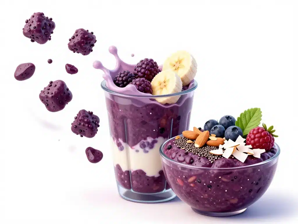 acai congelé blender et bowl épais