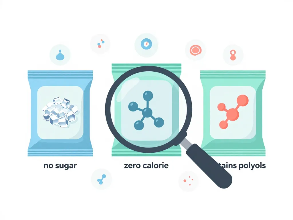 Diagramme bonbon sans sucre 0 calorie étiquettes ingrédients