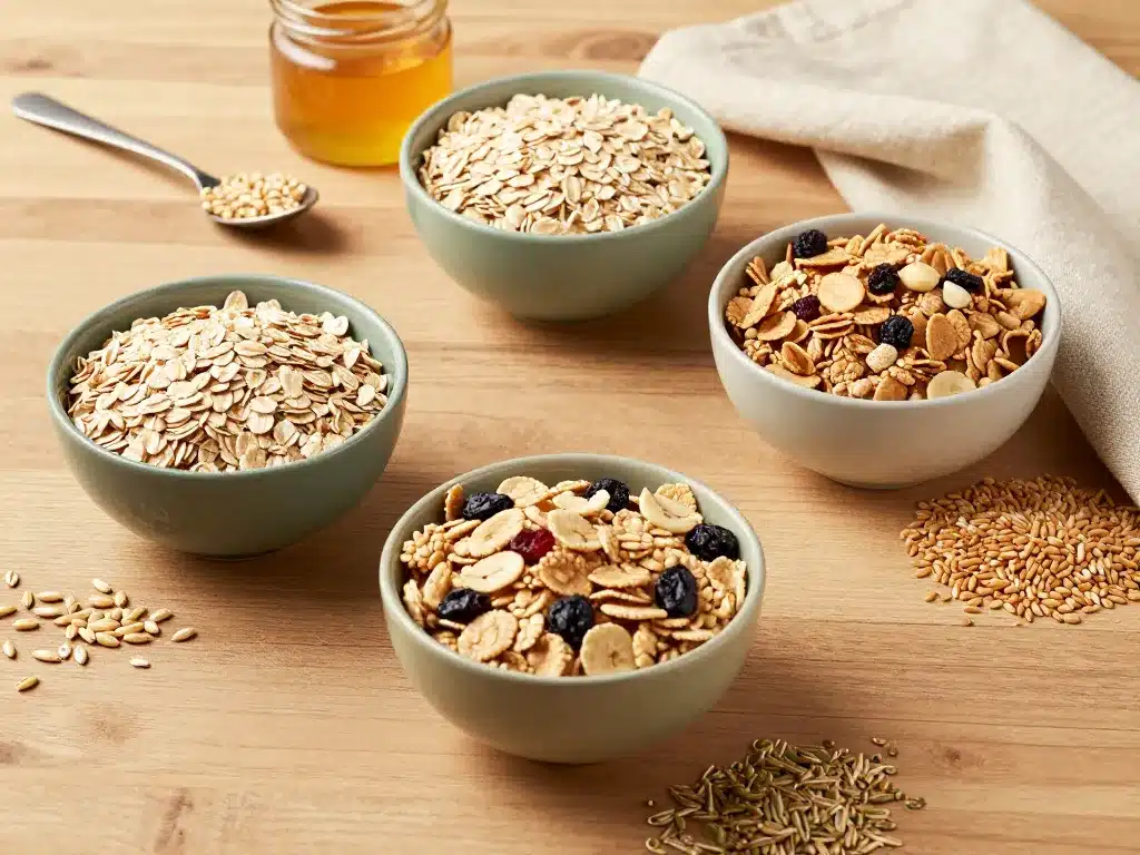 Comparatif cereales completes au petit dejeuner en bols