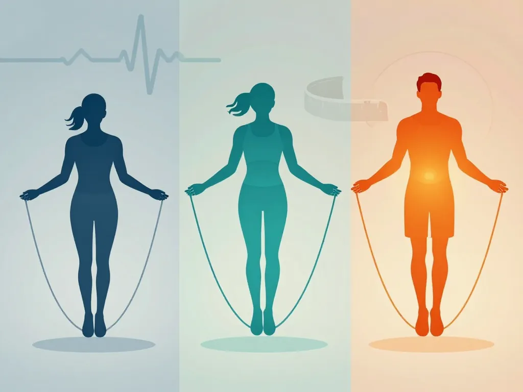 corde a sauter avant apres progression silhouettes et cardio