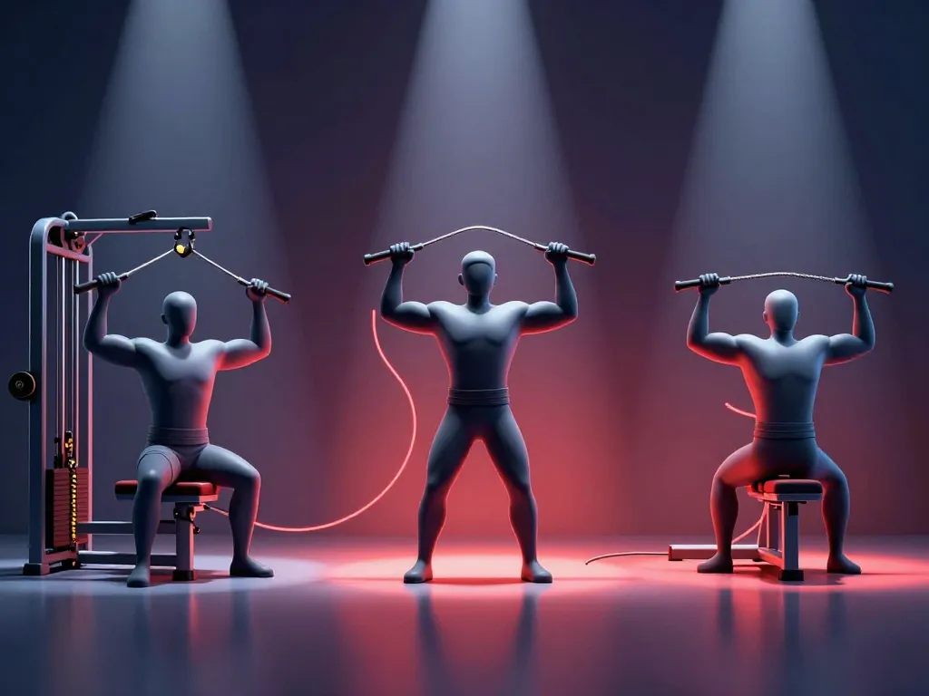 Visuel exo biceps poulie, curl barre, corde et vis-à-vis