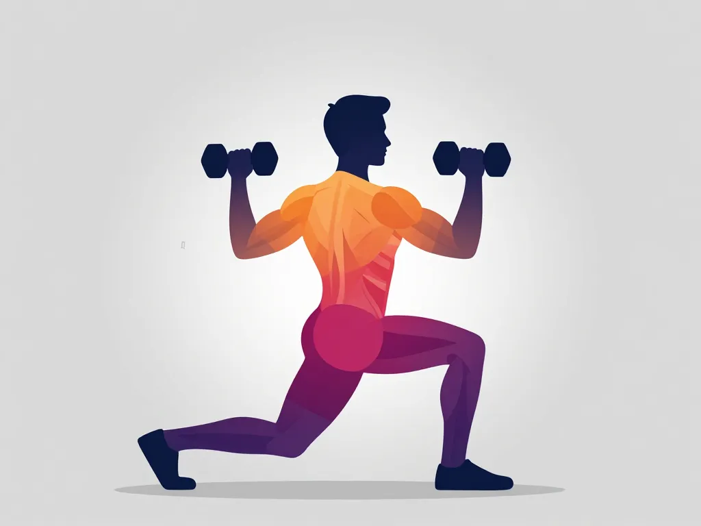 diagramme fentes arriere avec halteres quadriceps fessiers ischio