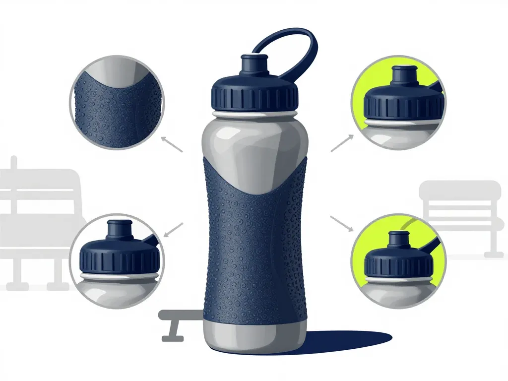 illustration ergonomique gourde pour musculation grip joint silicone