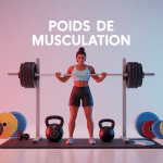 Illustration poids de musculation silhouette et matériel