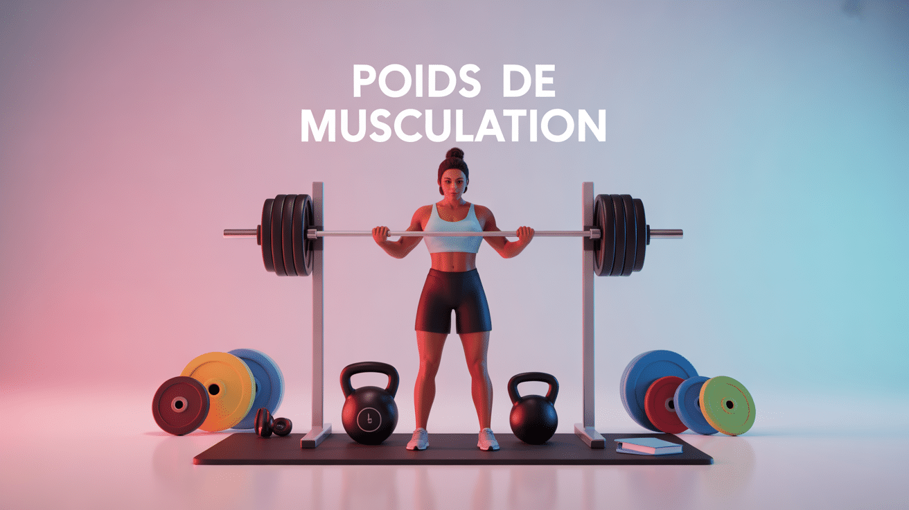 Illustration poids de musculation silhouette et matériel