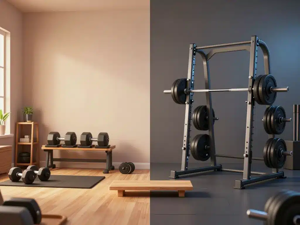 Comparatif poids de musculation kit maison et salle