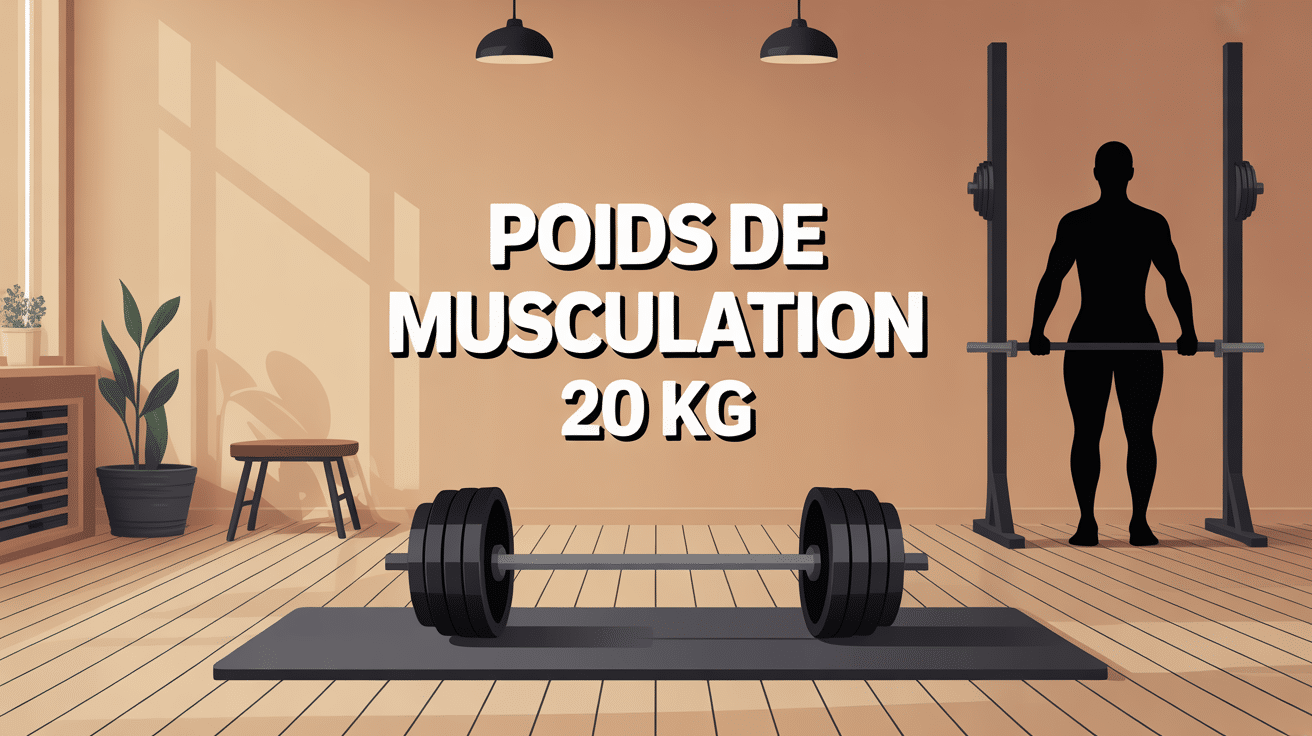Poids musculation 20 kg haltères sur tapis illustration