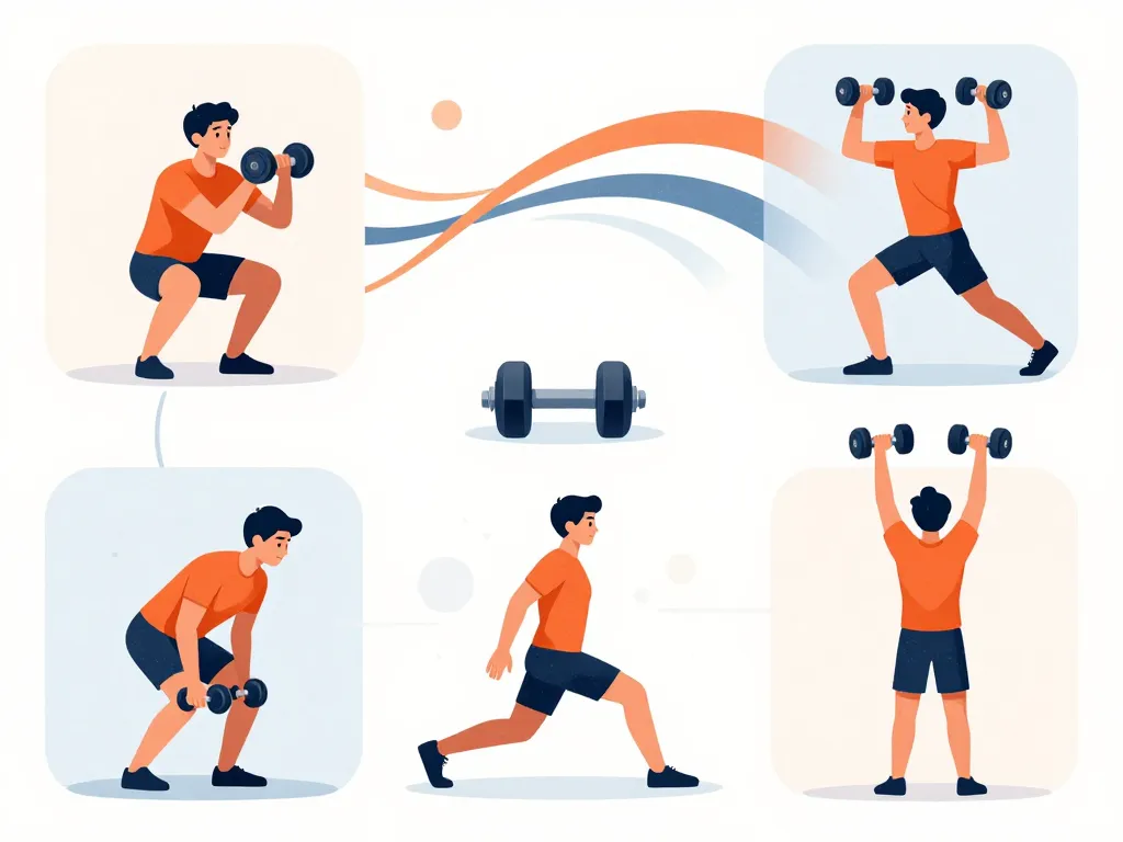 Exercices circuit avec poids musculation 20 kg illustration