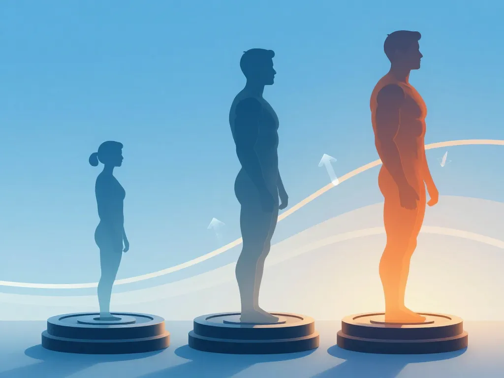 Visuel prise de masse 6 mois silhouettes progression musculaire