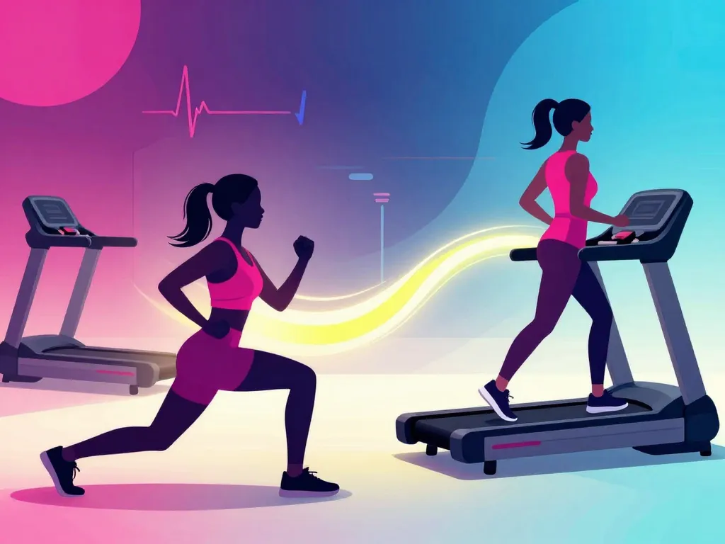 Scène séance jambes salle femme, circuit et cardio post-séance