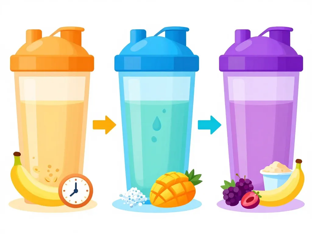 Schéma des phases d’un smoothie sportif