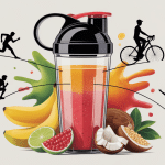 Visuel smoothie sportif avec ingrédients et sports