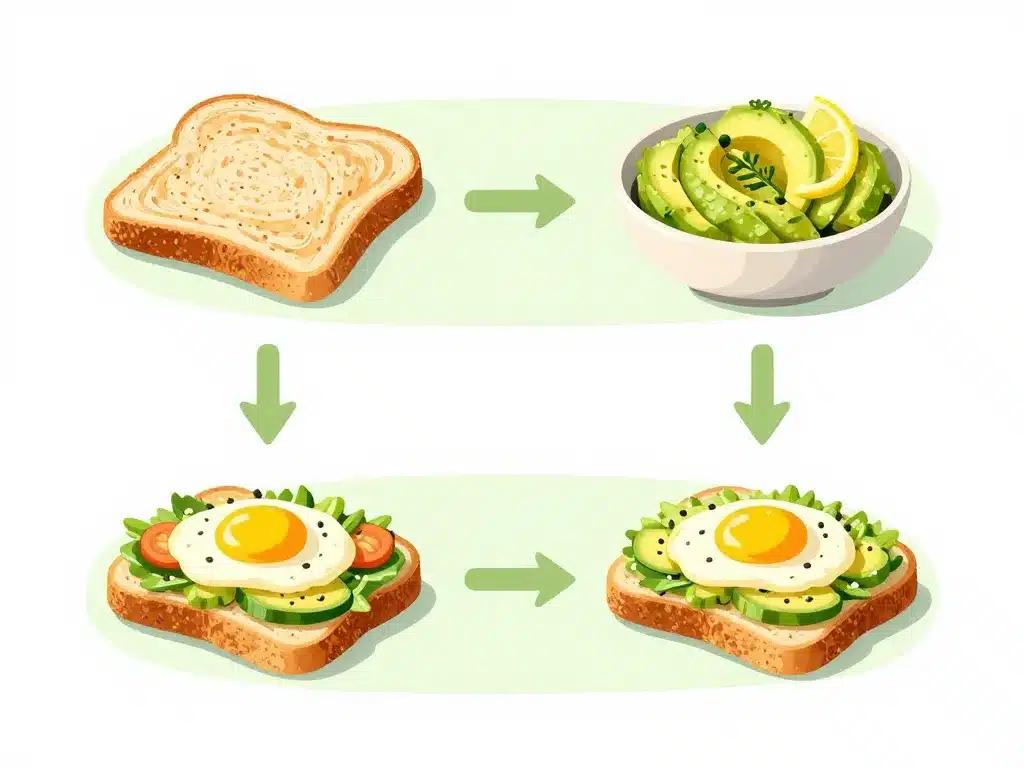tartine avocat healthy schéma étapes