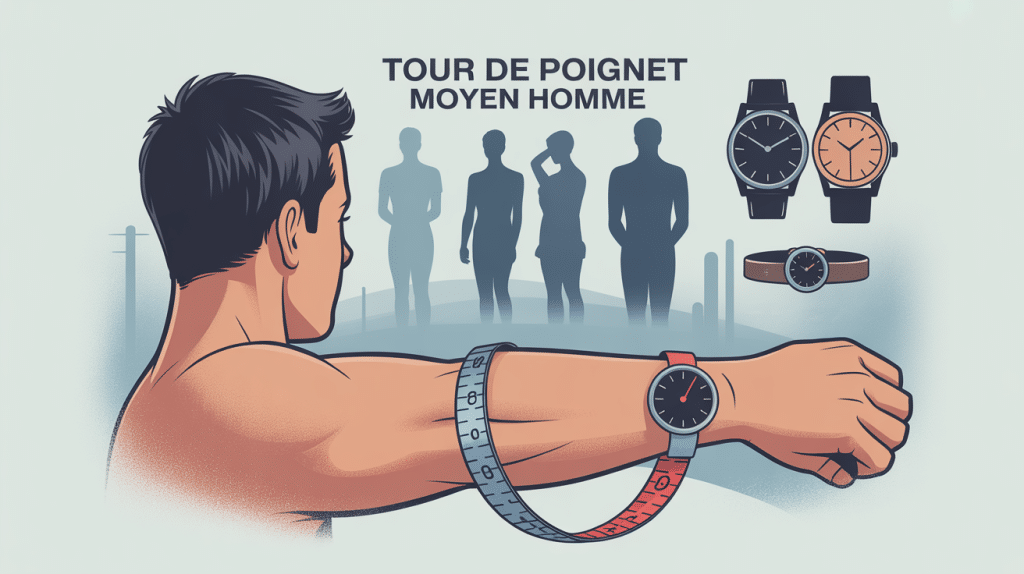 Illustration tour de poignet moyen homme mètre ruban