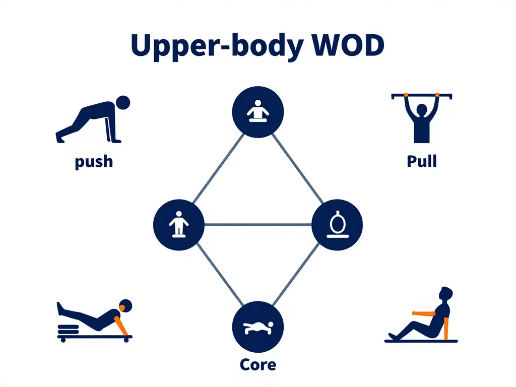 Schéma triangle d’équilibre pour wod haut du corps