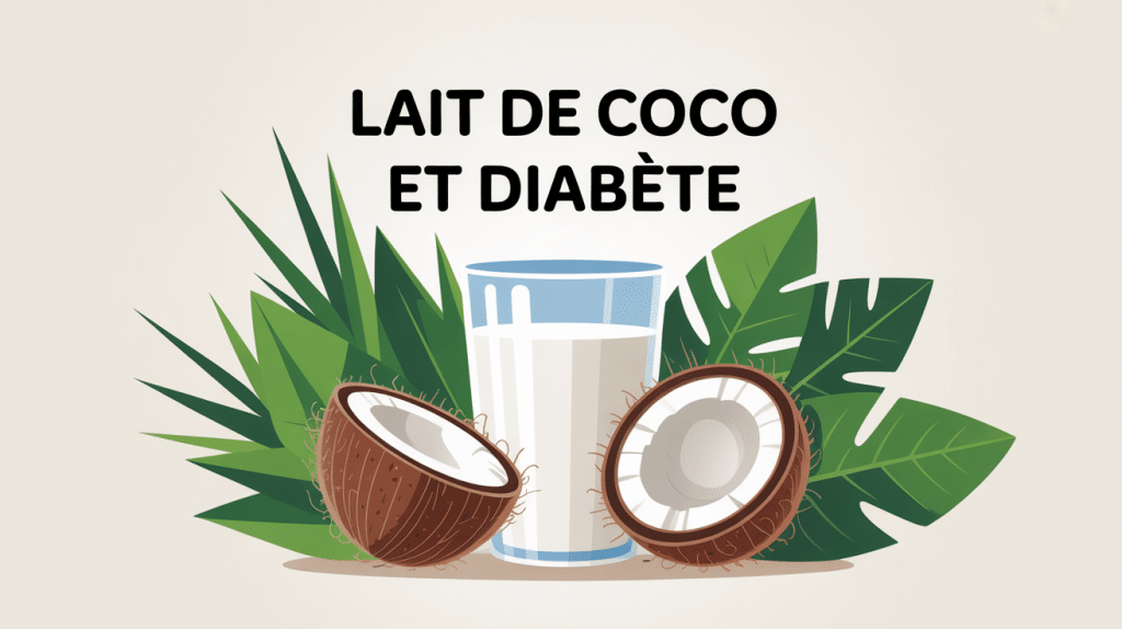 illustration lait de coco et diabete santé