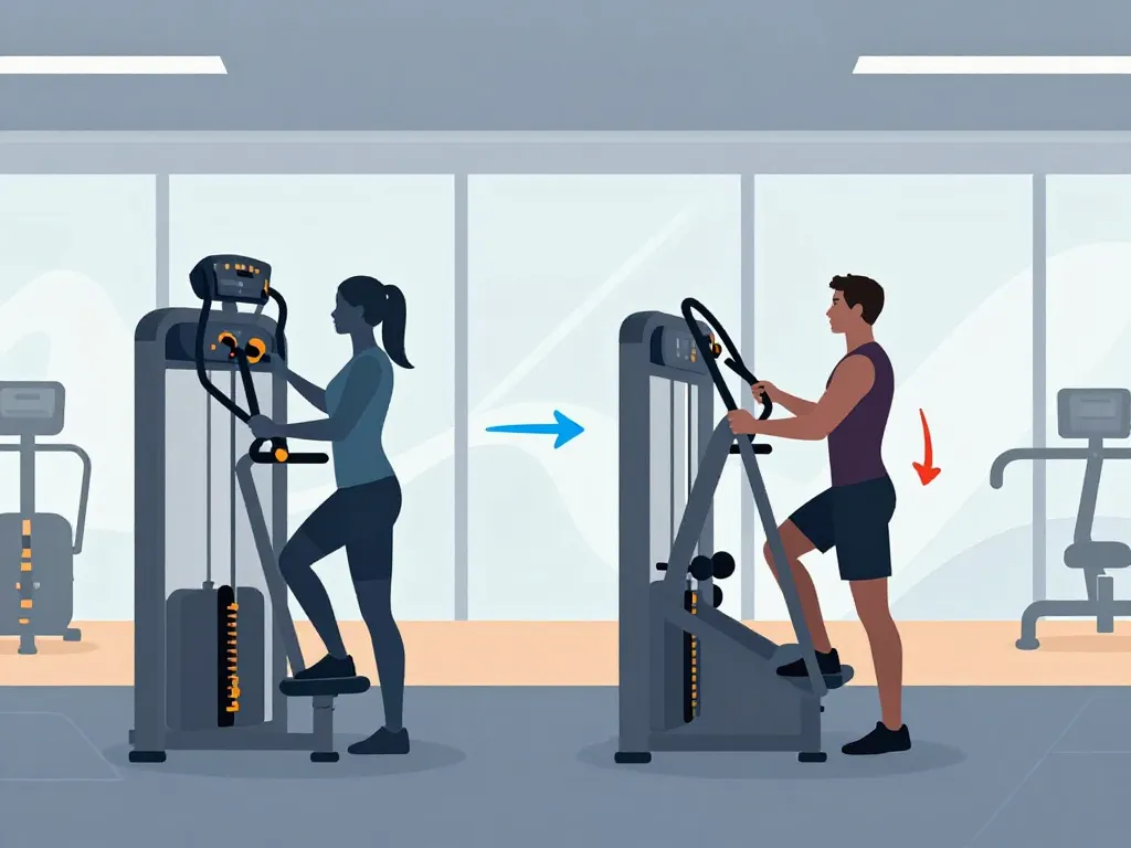 machine salle de sport escalier concept diagramme muscles et cardio