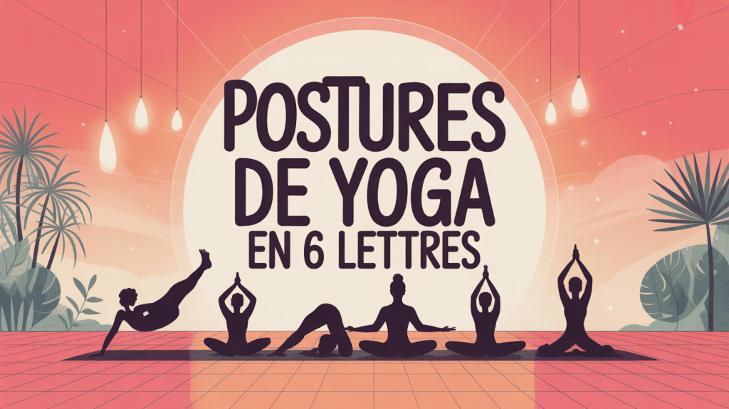 Illustration thème postures de yoga 6 lettres