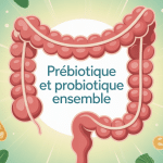 prebiotique et probiotique ensemble illustration microbiote
