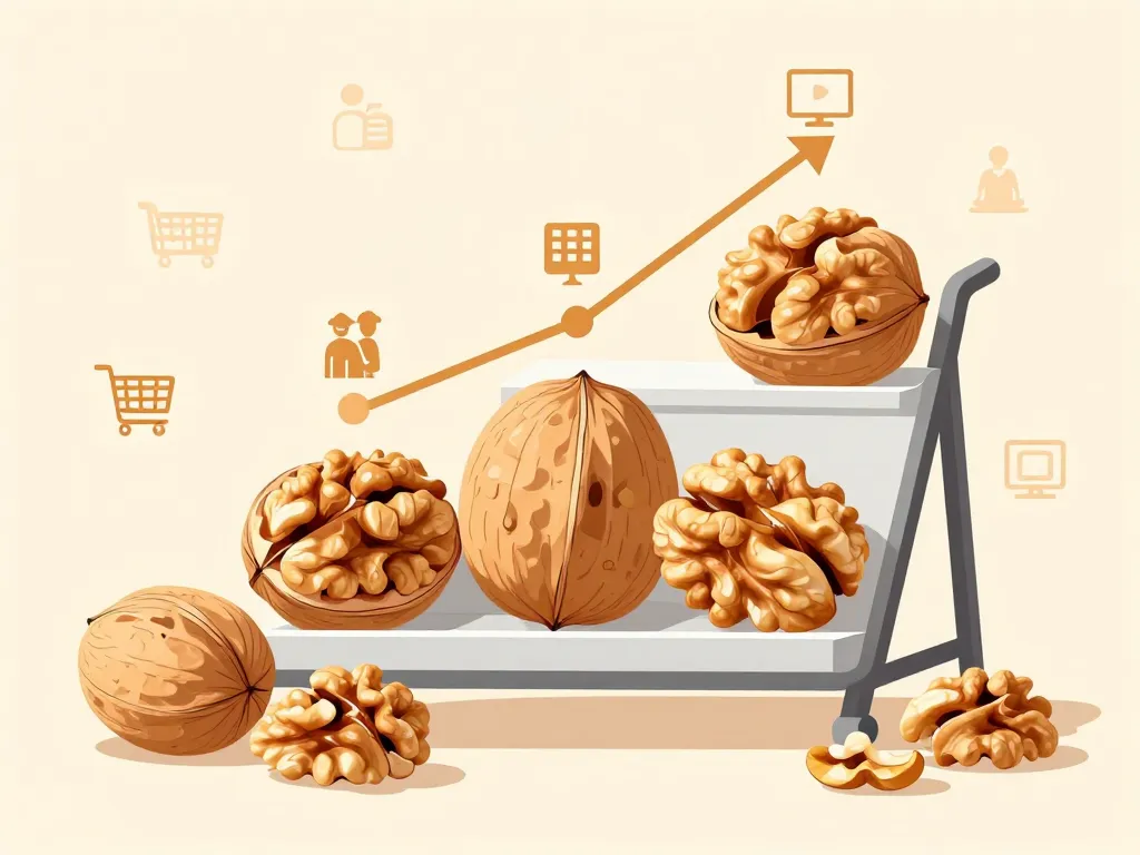 différentes noix sur une échelle de prix pour illustrer prix des noix au kilo
