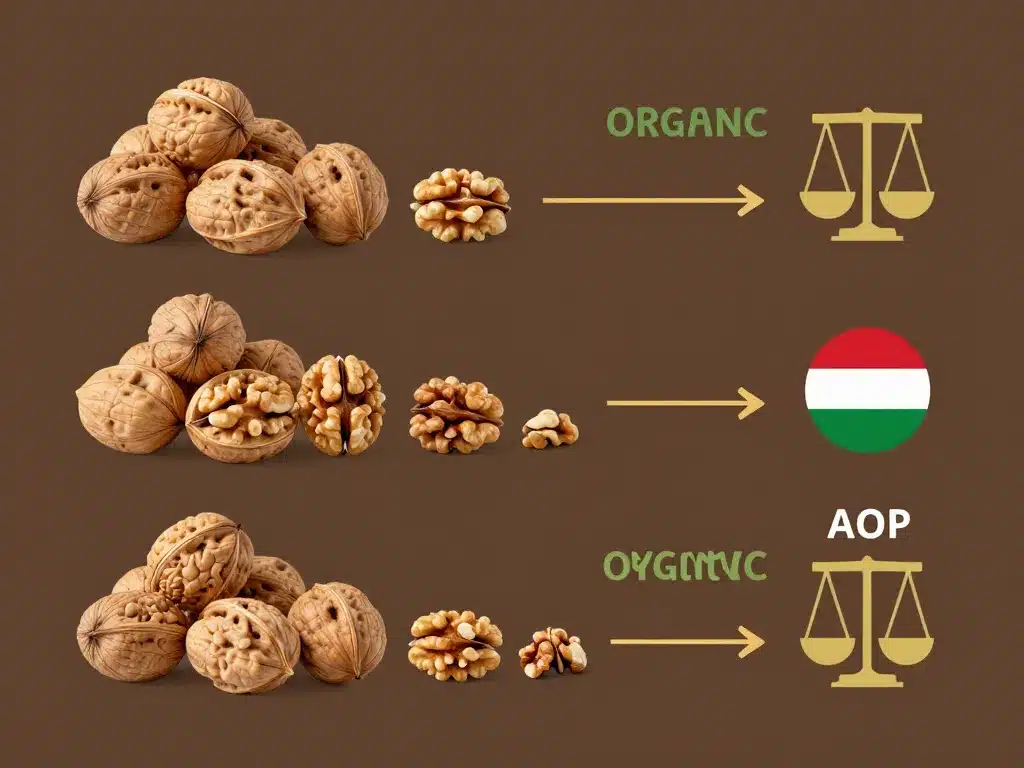 diagramme montrant facteurs d’écarts de prix des noix au kilo
